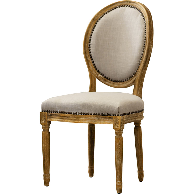 Ophelia & Co. Otterson Linen King Louis Back Parsons Chair in Beige